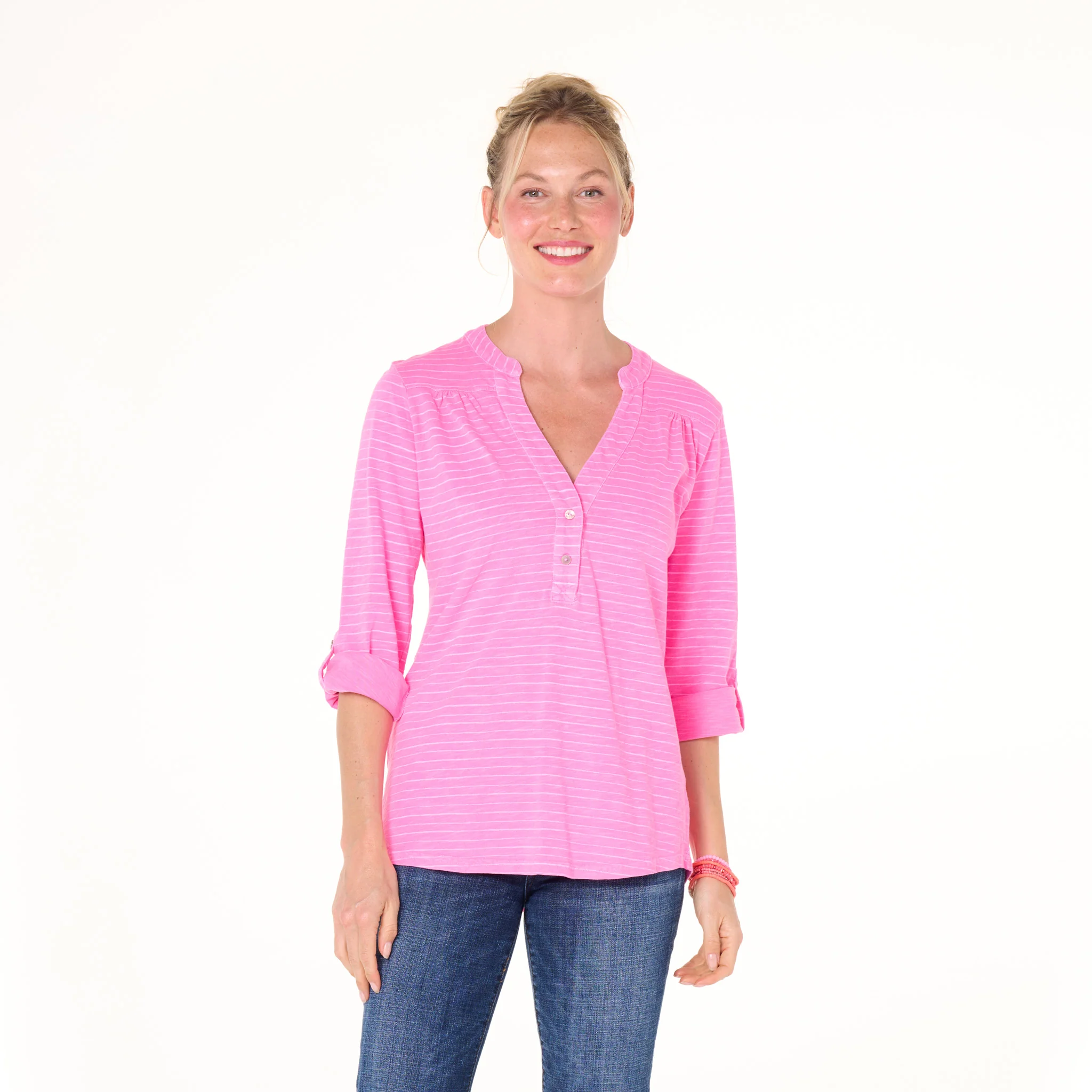 Ocean Stripe Buttonside Henley - Image 6