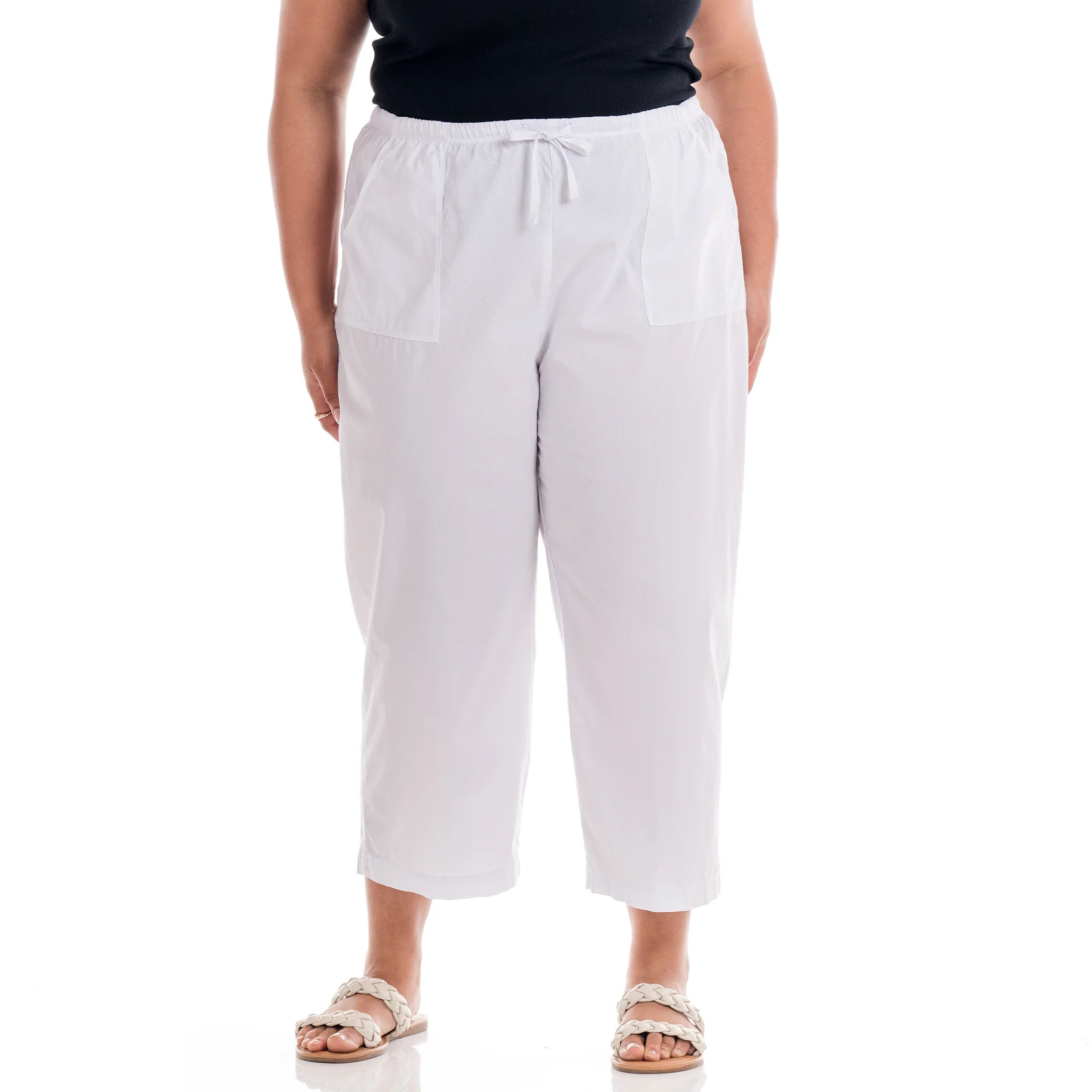 Topstitch Sheeting Capris | Plus Size - Image 10